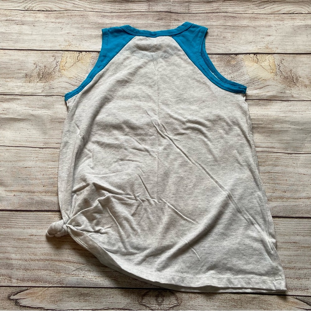 Justice Side Knot Muscle Tank Top Girls Size 10 Gray Blue - Picture 2 of 3